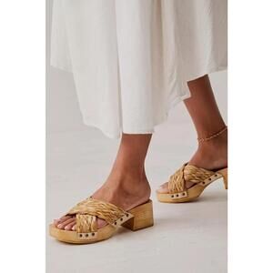Seychelles Free People Warm Waters Natural Raffia Clogs Sz‎ 7.5